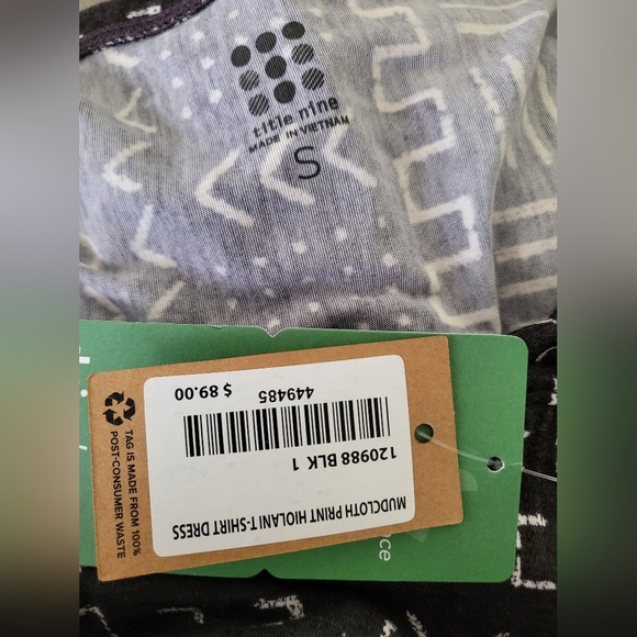 💕Title 9 Mudcloth Print Hiolani Tshirt Dress Size S New - Picture 4 of 4